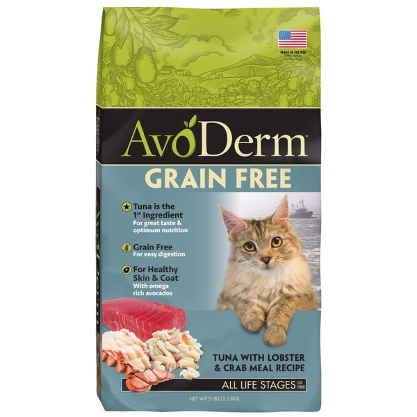  AvoDerm Natural Grain Free Tuna with Lobster & Crab Meal Dry Cat Food - 5 lb