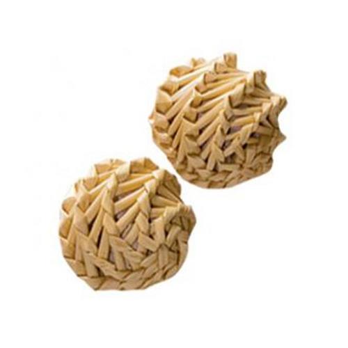 KONG Natural Straw Ball Catnip Toy Beige - One Size, 2 pk