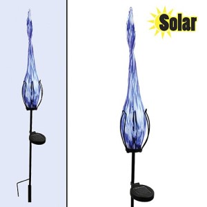 Red Carpet Studios Solar Light with Stake, Blue and White Swirls