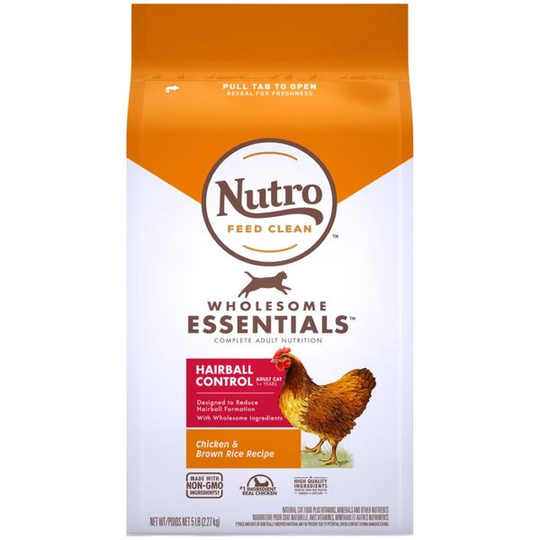 Nutro Products Wholesome Essentials Hairball Control Adult Dry Cat Food Chicken & Brown Rice - 5 lb