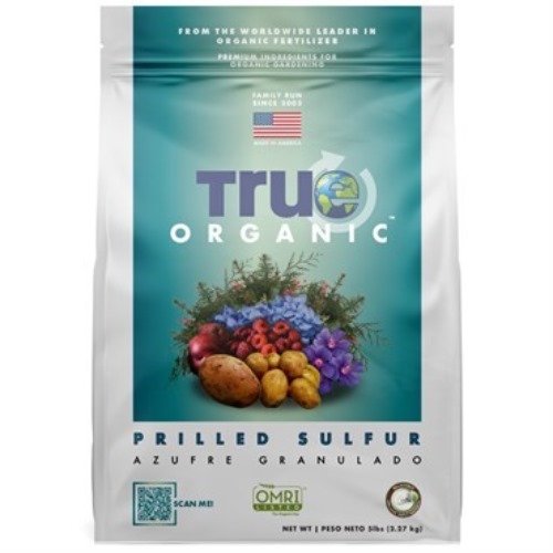 True Organic Prilled Sulfur - 5lb - Resealable Bag - Lowers Soil pH - Covers up to 1,333sq ft - OMR