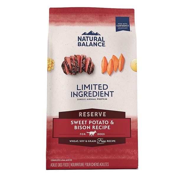 Natural Balance Limited Ingredient Diet Adult Dry Dog Food - Grain Free Sweet Potato & Bison - 22lbs