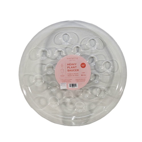 Curtis Wagner Plastics Designer Series Heavy Gauge Saucer - Clear - Round - 12in Diam