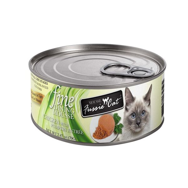 Fussie Cat Fine Dining Mousse Chicken with Pumpkin Entrée Cat Food - 2.47oz cans