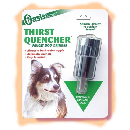Oasis Thirst Quencher Faucet Dog Drinker Silver
