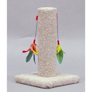 North American Classy Kitty Cat Post, with Feather 17.5"H