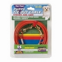 Four Paws Puppy Tie Out Cable Orange 15ft