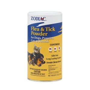 Zodiac Flea and Tick Powder for Dogs and Cats - 6 oz
