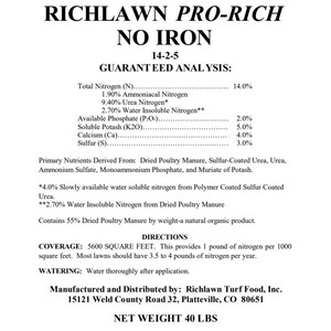 40 lb Richlawn Pro Rich Without Iron