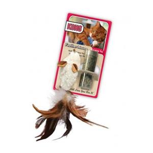 KONG Refillable Feather Mouse Catnip Cat Toy White - One Size