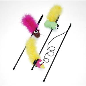 Spot Feather Boa Teaser Wand with Catnip Assorted - 12 in