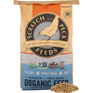 Scratch and Peck Cluckin Good Organic 3-Grain Scratch - 40 lbs