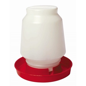 Miller Mfg Little Giant 1-Gallon Plastic Poultry Fount Complete Waterer with Red Base	
