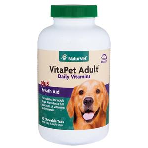NaturVet Vita Pet Adult Plus Breath Aid Tablets Time Release Jar 60 Tablets - 6.3 oz