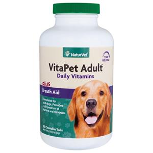 NaturVet Vita Pet Adult Plus Breath Aid Tablets Time Release Jar 180 Tablets - 19 oz