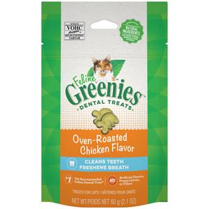 Greenies Feline Adult Cat Dental Treats Oven Roasted Chicken - 2.1 oz