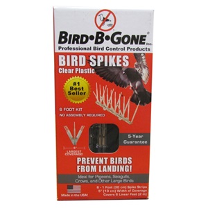 Bird B Gone Plastic Bird Spikes, 5-Inch, Set of 6