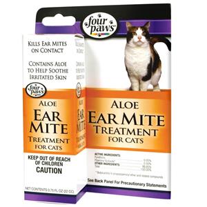 Four Paws Aloe Ear Mite Treatment for Cats for Cats - 3/4 oz