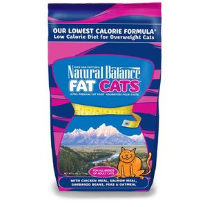 Natural Balance Fat Cats with Chicken & Salmon Meal, Garbanzo Beans, Peas & Oatmeal Dry Cat Food-6lb