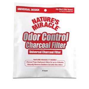  Nature's Miracle Just for Cats Odor Control Universal Charcoal Filter Black - 2 pk