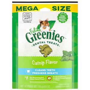  Greenies Feline Adult Cat Dental Treats Catnip - 4.6 oz