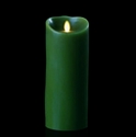 Luminara 9in Forest Green (Pine Scent) Wavy Edge Realistic Flame LED Wax Candle Light with Timer