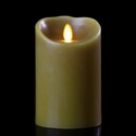 Luminara 9in Sage (Forest Scent) Wavy Edge Realistic Flame LED Wax Candle Light with Timer
