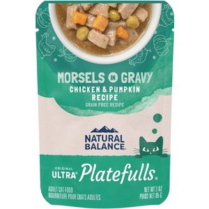 Natural Balance Platefulls Chicken & Pumpkin Formula in Gravy Grain-Free Cat Food Pouches - 3oz