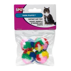 Spot Kitty Yarn Puffs Catnip Toy Assorted - 1.5 in, 4 pk, SM