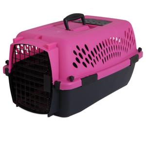 Aspen Fashion Pet Porter Dog Kennel Hard-Sided, Dark Pink, Black - 23 in