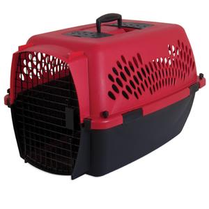  Aspen Fashion Pet Porter Dog Kennel Hard-Sided, Deep Red, Black - 26 in