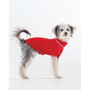 Fashion Pet Classic Cable Dog Sweater Red - XS