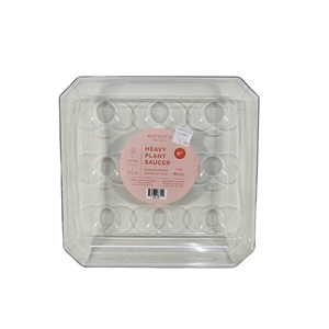 Curtis Wagner Plastics Square Designer Series Heavy Gauge Saucer - Square - Clear - 8in x 8in