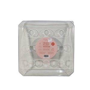 Curtis Wagner Plastics Square Designer Series Heavy Gauge Saucer - Square - Clear - 10in x 10in