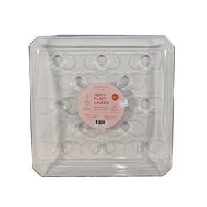 Curtis Wagner Plastics Square Designer Series Heavy Gauge Saucer - Square - Clear - 12in x 12in