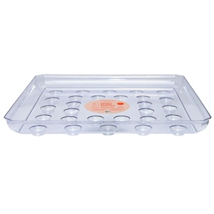 Curtis Wagner Plastics Square Designer Series Heavy Gauge Saucer - Square - Clear - 16in x 16in