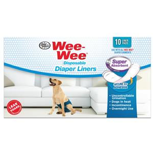  Four Paws Wee-Wee Super Absorbent Disposable Dog Diaper Liners 10 Count - One Size