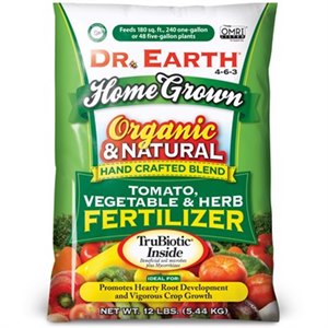 Dr. Earth® Home Grown® Organic Tomato, Vegetable & Herb Fertilizer 4-6-3 - 12lb - Poly Bag
