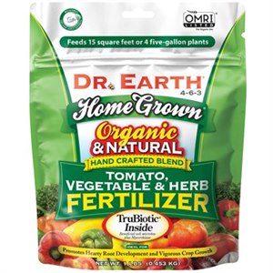 Dr. Earth® Home Grown® Organic Tomato, Vegetable & Herb Fertilizer 4-6-3 - 1lb