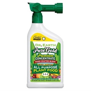 Dr. Earth® Pure Gold® All Purpose Liquid Fertilizer 1-1-1 - 32oz - Ready-to-Spray - Hose-End Connect