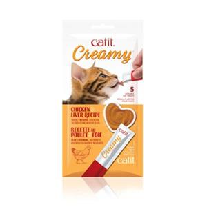 Hagen Catit Creamy Lickable Cat Treat - Chicken & Liver Flavour .5 oz 5 pack