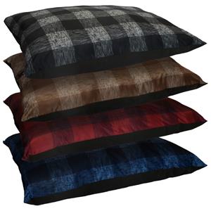 DMC Knifed Edge Pillow Bed Plaid, Assorted - 44X35