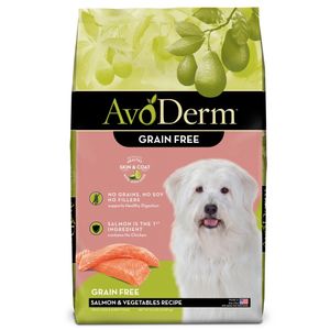  AvoDerm Natural Grain Free Salmon and Vegetables Recipe All Life Stages Dry Dog Food - 24 lb