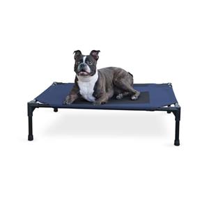  K&H Pet Products Original Pet Cot Elevated Pet Bed Blue/Black - Medium 25 X 32 X 7 in