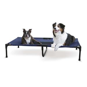  K&H Pet Products Original Pet Cot Elevated Pet Bed Blue/Black - XL 32 X 50 X 9 in
