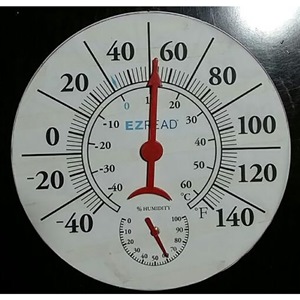 E-Z Read Dial Thermometer Hygrometer, White - 8 in