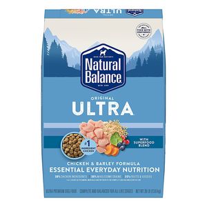Natural Balance Ultra Adult Dry Dog Food - With-Grain, Chicken & Barley - 30lbs