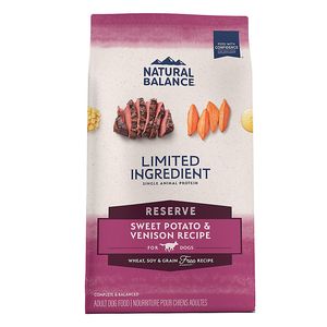 Natural Balance Limited Ingredient Diet Adult Dry Dog Food Grain Free Sweet Potato & Venison - 22lbs