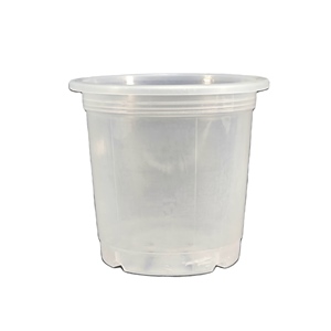 Clear Plastic Round Orchid Pots - 8 in wide