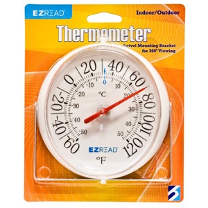 E-Z Read Dial Thermometer with Swivel Mounting Bracket, White - 5.5 in